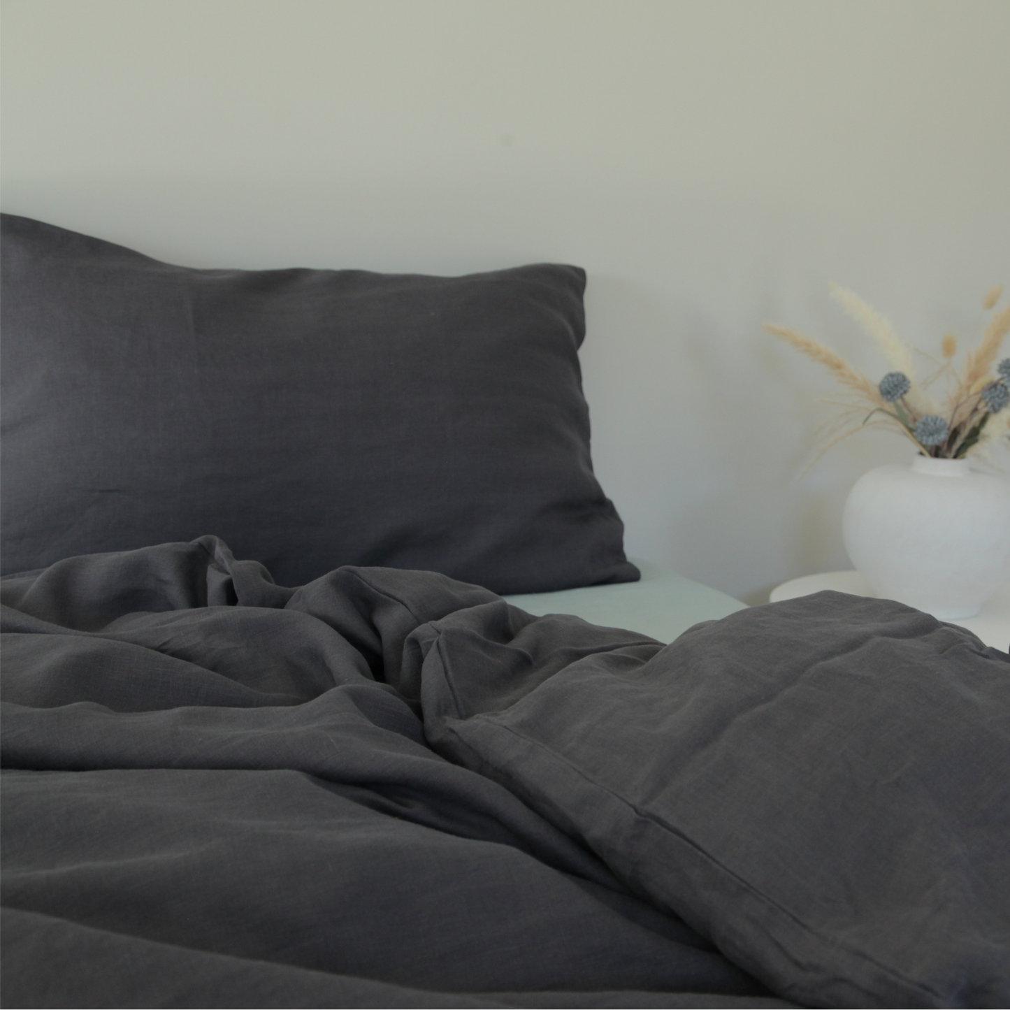 Pure Linen Duvet Cover Set – Charcoal