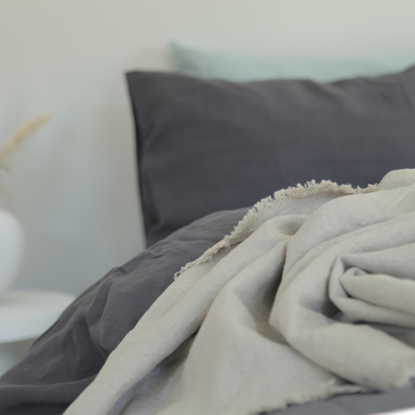 Pure Linen Duvet Cover Set – Charcoal
